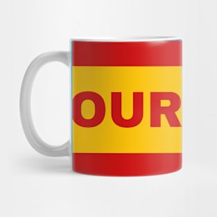 Ourense City in Spanish Flag Colors Mug